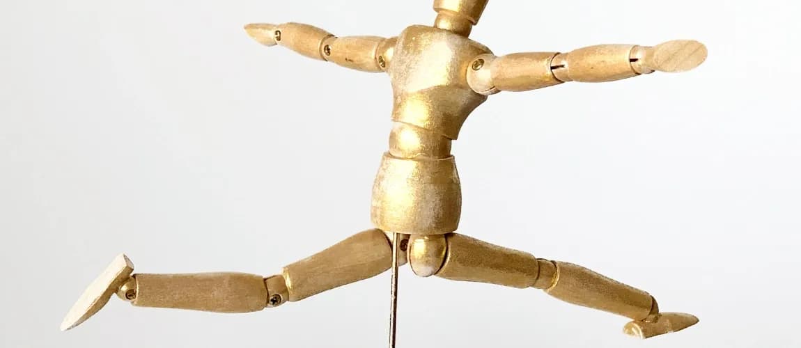 Ein vereinfachtes Modell des menschlichen Körpers im Sprung.